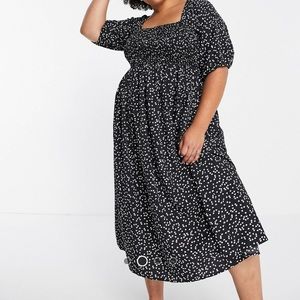 ASOS Lola May Ditzy heart print puff sleeve dress